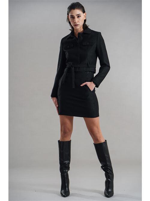 Giacca cropped laminata elmas phil | 040554NERO